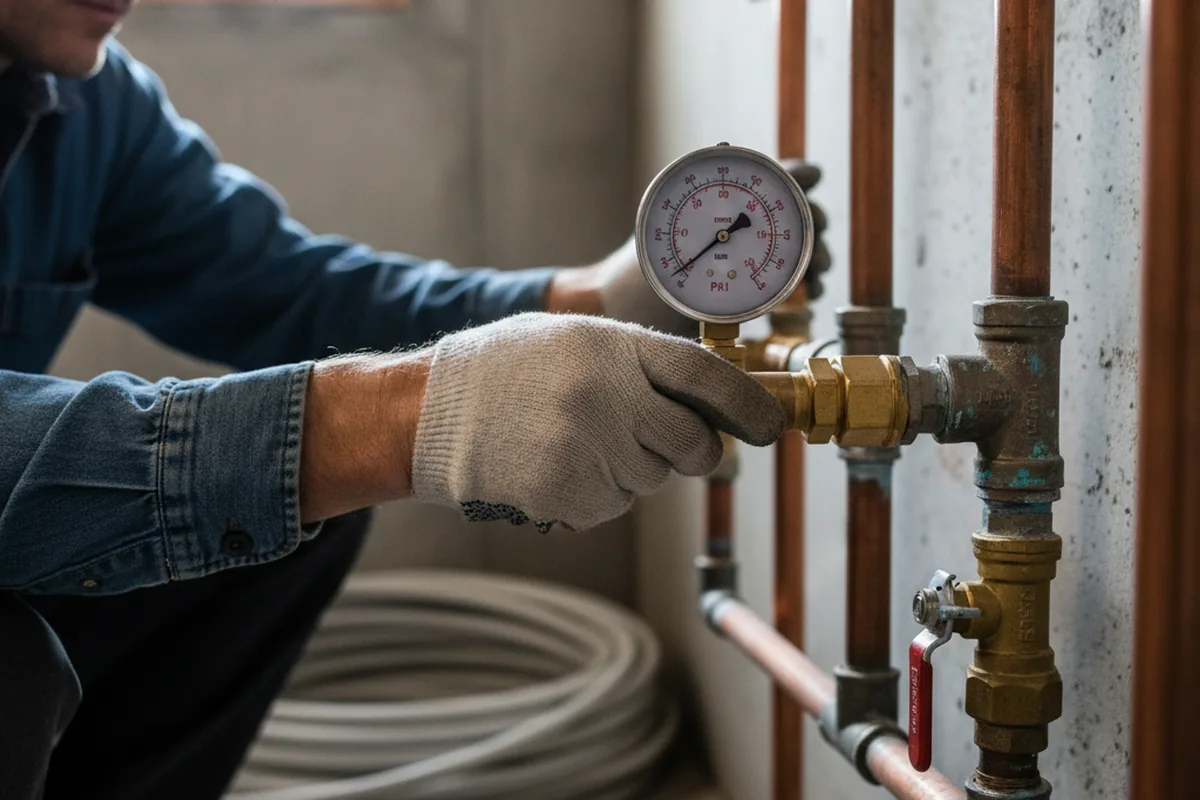Pressure testing a repaired line during Water Line Repair in Oakville